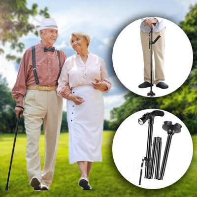 Skladacia vychádzková palica s LED svetlom | STEPRO