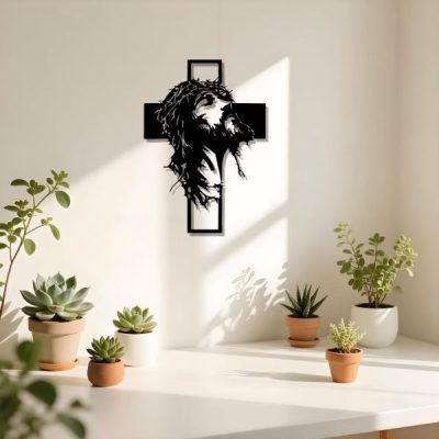 Moderný kovový nástenný kríž | JESUMET